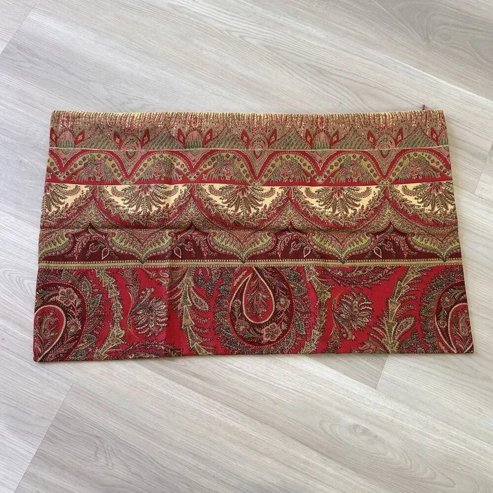 Pottery Barn Red Paisley Lumbar 16